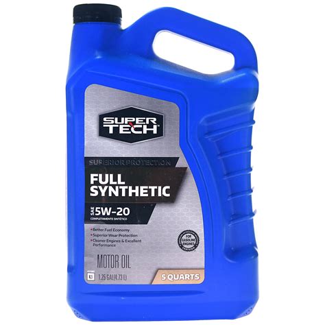 (3 pack) Super Tech Full Synthetic Motor Oil, 5W20, 5 qt - Walmart.com