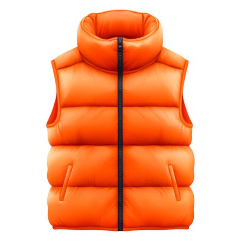 Bright Orange Puffer Vest with High Collar for Outdoor Activities ...