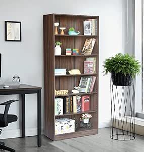DeckUp Muvo 6-Shelf Engineered Book Shelf and Display Unit (Walnut ...