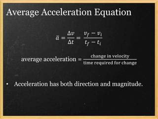Image result for Average Acceleration Equation