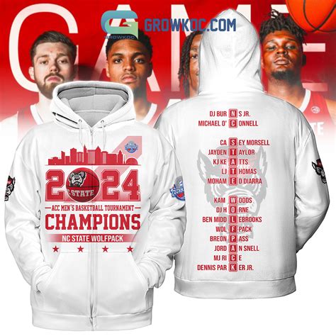 2024 Acc Men'S Basketball Tournament Champions Nc State Wolfpack White ...