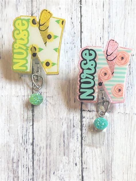Nurse Badge Reel Floral Badge Reels Cute Nurse Badges RN | Etsy