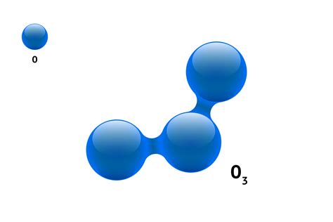 Chemistry model molecule ozone O3 gas scientific element formula ...