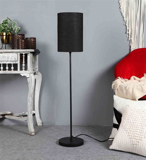 Buy Matteo Black Cotton Shade Club Floor Lamp With MDF Base By Pristine ...