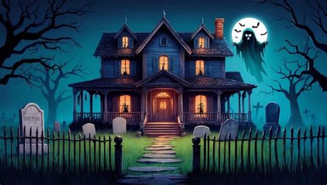 A house with a scary house on the front | Premium AI-generated image
