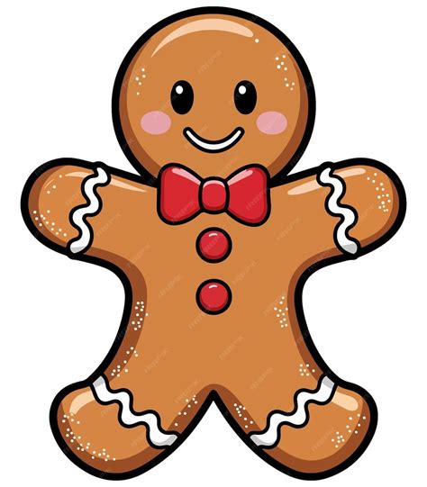 Christmas gingerbread man clipart | Premium Vector | Christmas drawing ...