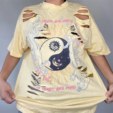 Yellow ripped graphic tee | FashionNova | BRAND NEW... - Depop