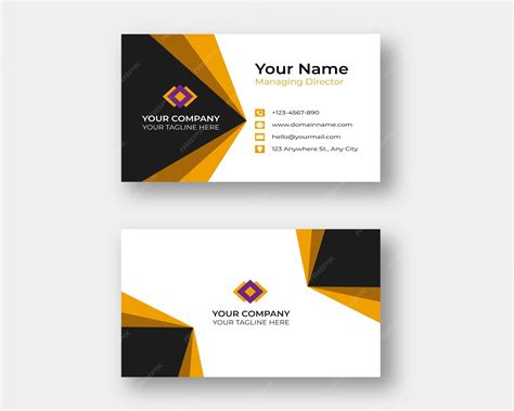 Premium Vector | Business card design for a company called your name managing director.