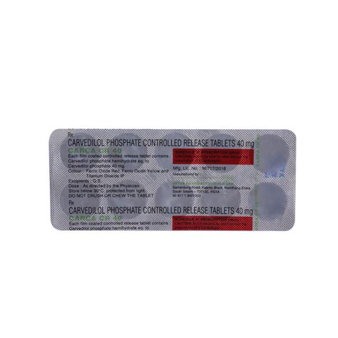 Carca CR 40 Tablet 10's Price, Uses, Side Effects, Composition - Apollo ...