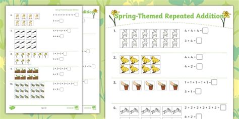 👉 Spring-Themed Repeated Addition Activity - KS1 - Twinkl