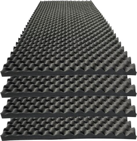 4 PCS Acoustic Panels,48''X24''X2'' Egg Crate Foam Soundproof Foam Wall ...