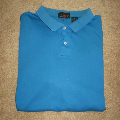 This Mens Blue (hint of green) J CREW Cotton Polo... - Depop
