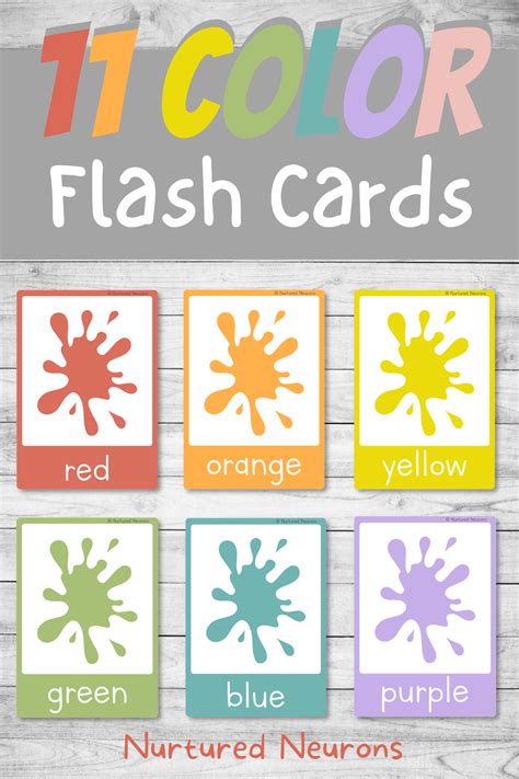 Printable Color Flashcards (For Toddlers and Preschool) - Nurtured Neurons