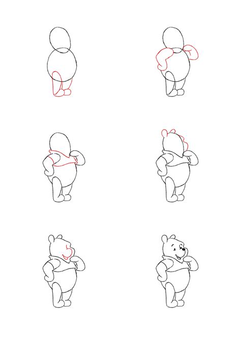 Pooh Bear Easy Drawing - Drawing Improvement Challenges