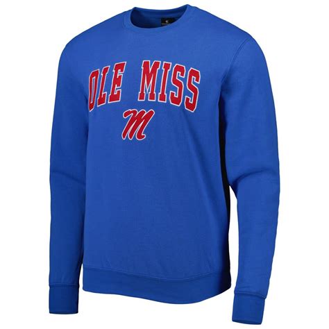 Colosseum NCAA Powder Ole Miss Rebels Arch & Logo Pullover Sweatshirt ...