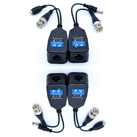 Buy 2 Pair HDMI-CVI/TVI/AHD Passive Video Balun Ethernet Extender BNC ...