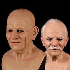 Buy Old Man Mask Realistic Full Face Masks Headgear Latex Halloween ...