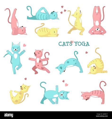Cats doing yoga poses vector illustration Stock Vector Image & Art - Alamy