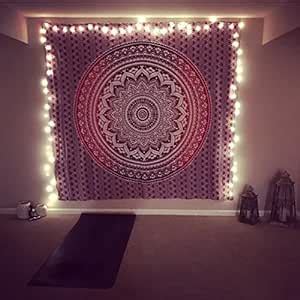 WORLD WIDE KART Indian Mandala Pink Ombre Tapestry Exclusive Hippie ...