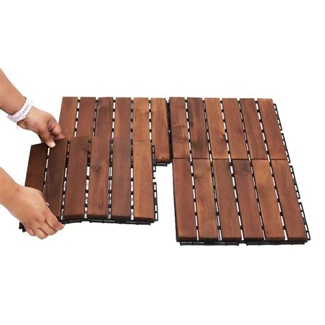 YATAI Wooden Floor Tiles, 31x31x2.5cm, Wood Decking Tiles, Floor Tiles ...