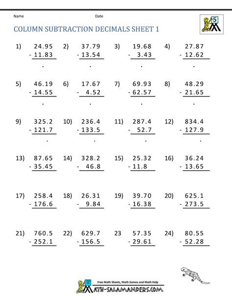 Math Subtraction Worksheets 的图像结果
