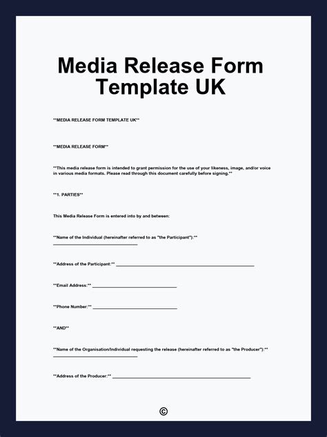 Image result for Media Release Form Template