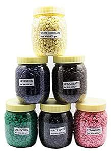 BLUEJACK Hair Removal Hot Wax Beans, 100 gm Combo Pack In 6 Flavors ...