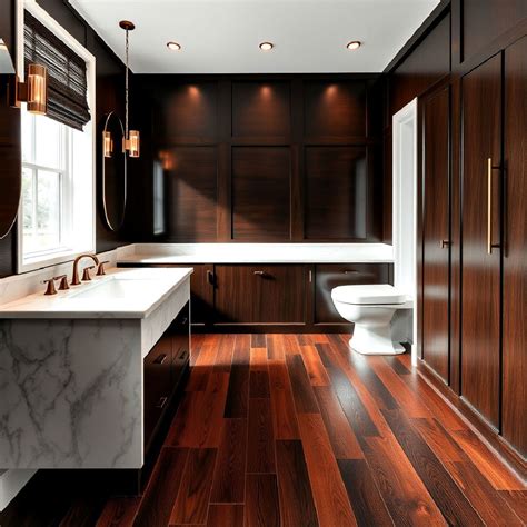 25 Dark Wood Floor Bathroom Ideas for a Cozy Retreat