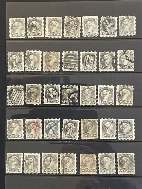 Accumulation of 35 Canada 5-Cent Small Queen Victoria Used Singles | Canada, Stamp / HipStamp