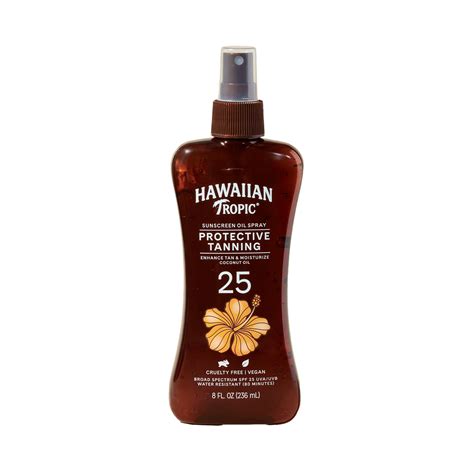 Hawaiian Tropic Protective Tanning Oil Spray Sunscreen SPF 25, 8oz HSA/FSA Eligible - Walmart.com