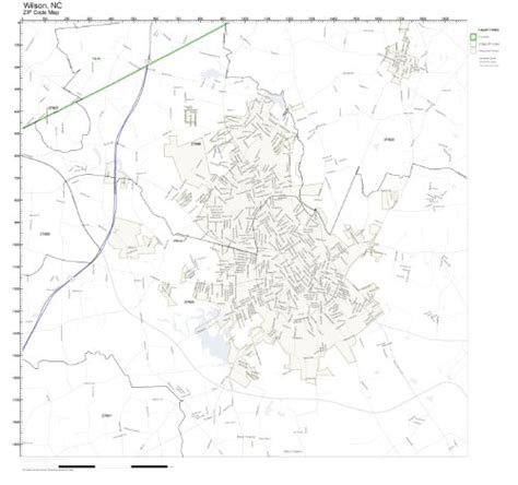 Amazon.com : ZIP Code Wall Map of Wilson, NC ZIP Code Map Laminated ...