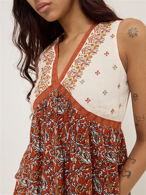 Buy Bombay Paisley Rust Paisley Printed Top from Westside