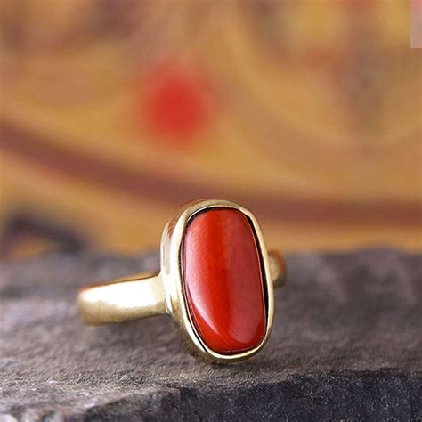 Red Coral (Munga) 5.25 Ratti Ashtadhatu Rashi Ratna Ring with original ...
