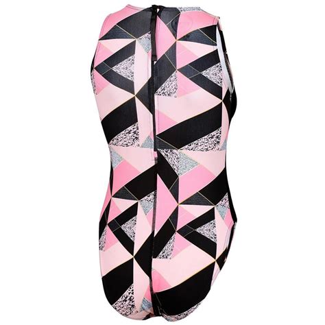 Zone3 | High Neck Swim Suit | Black/Pink | SportsDirect.com