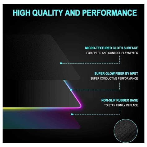 RGB 354 Mouse Pad For Large Extended Desk Pad Mat with 14 Lighting Mod ...