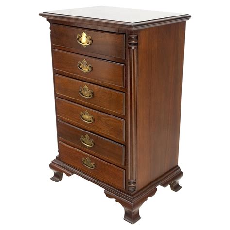 French Empire Marble Top Bronze Mounted Lingerie Chest Tall Narrow ...