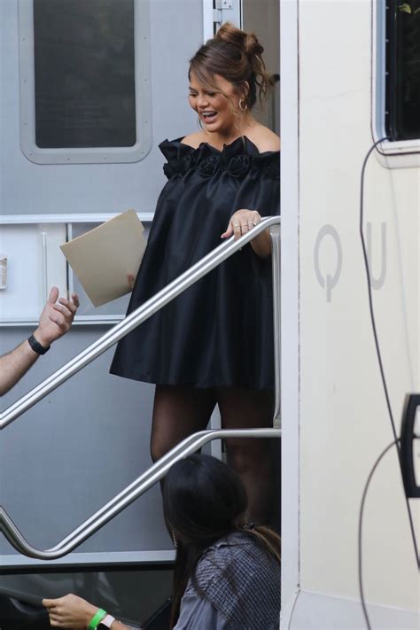 Chrissy Teigen on a Film Set in LA 10/17/2022 • CelebMafia