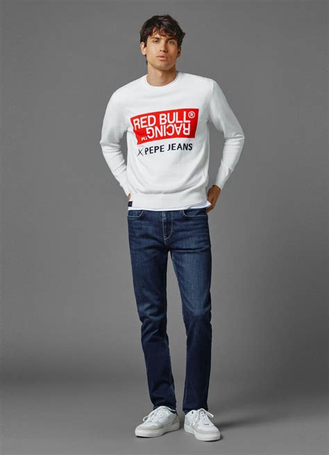 Red Bull Racing X Pepe Jeans Unisex Intarsia Logo Knit Crew Neck | Pepe ...