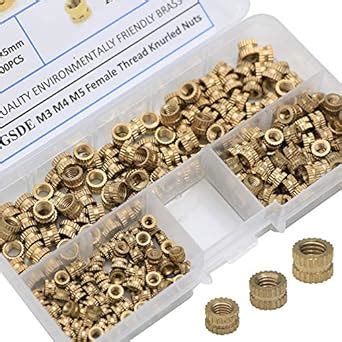 M3 M4 M5 Female Thread Brass Knurled Threaded Insert Embedment Nuts ...