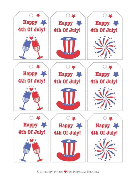 Free Printable 4th Of July Gift Tags | Cheertivity