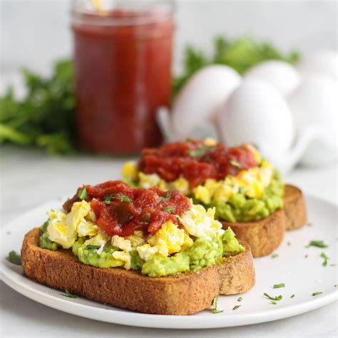 Southwest Avocado Toast with Scrambled Eggs & Salsa - Zen & Spice
