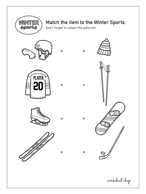 Sports Matching Worksheet 的图像结果