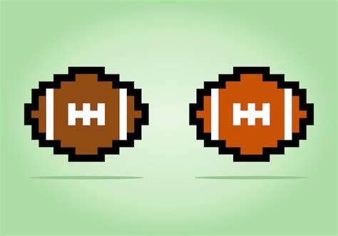 8bit american football pixel ball ball in vector illustration | Premium ...