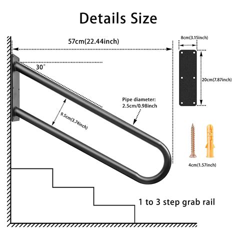 Buy RVFuionm 2 Pack Garage Handrail, Wall Mount handrails for Outdoor ...