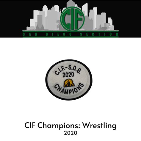CIF Champions: Wrestling 2020 – CIF San Diego Section Online Store