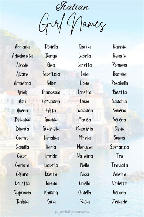 Italian girl names – Artofit