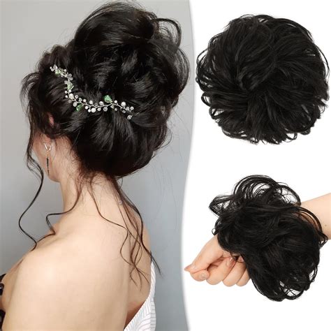 Amazon.com : RUWISS Messy Bun Hair Piece Human Hair Messy Rose Bun Hair ...