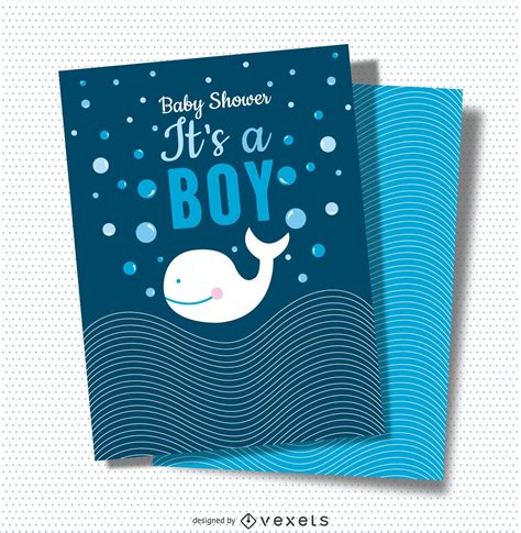 It's A Boy Baby Shower Card Vector Download