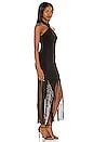 Alice + Olivia Steph Fringe Midi Dress in Black | REVOLVE