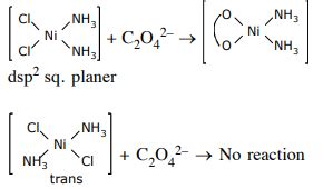 On treatment of [ Ni ( NH 3)4]2+ with concentrated HCl, two compounds I ...